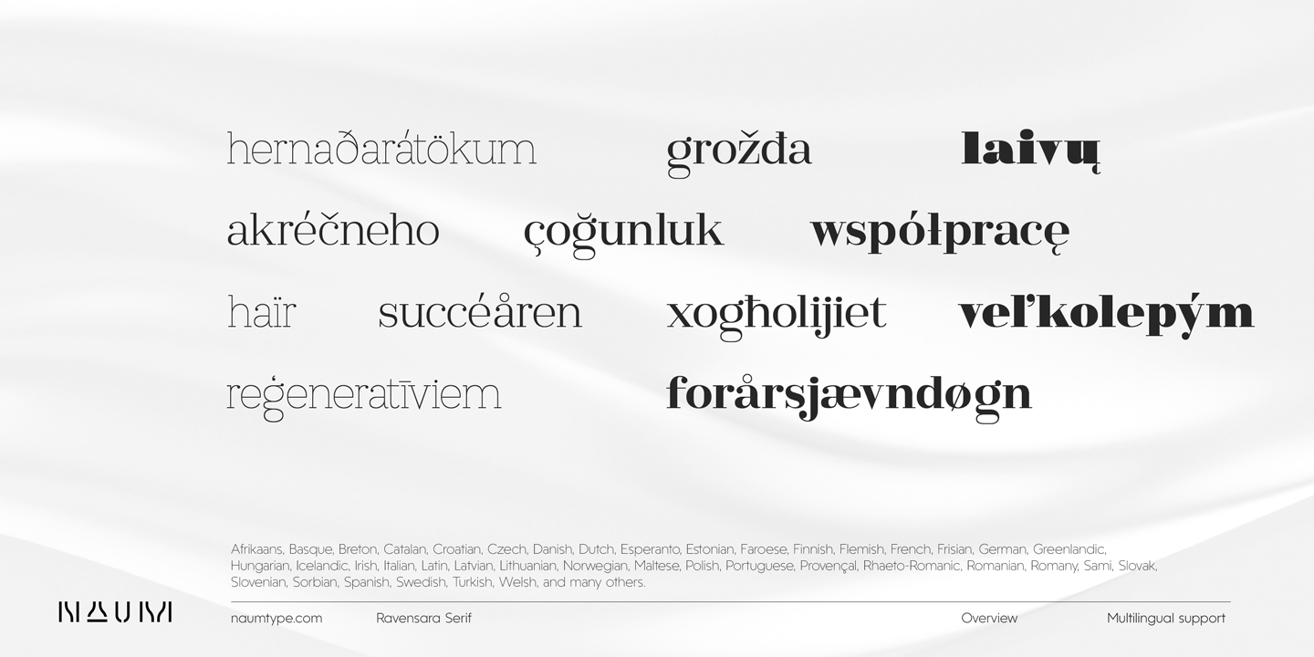 Example font Ravensara Serif #5